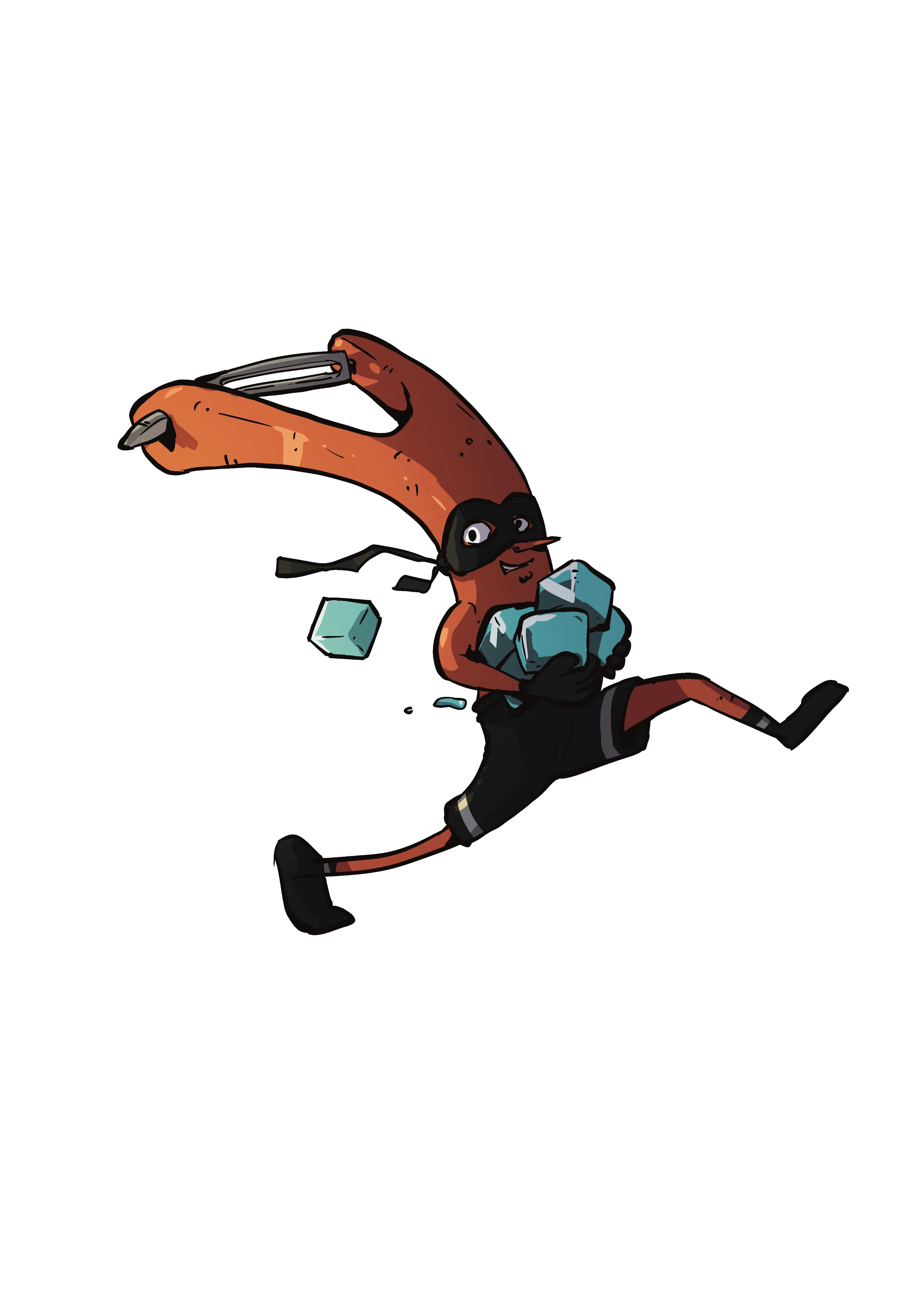 The Thief — a sneaky masked hero character sneaking through the kitchen